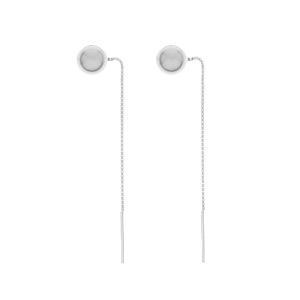 KLA-305 5x65 mm, chain earrings with ball 5 mm, sterling silver