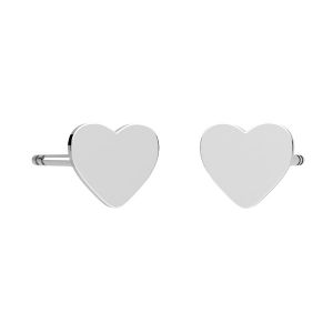 Heart earrings, sterling silver 925, KLSG KSZ-25 5x6x11 mm