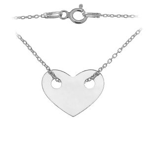 Heart Necklace. sterling silver 925, LK-0025 12x15,1 mm (45 cm)