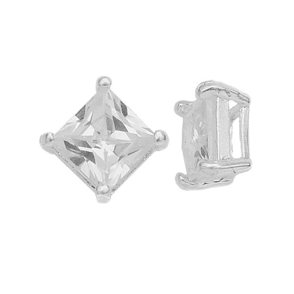 Pendant with cubic zirconia 9x9 mm, sterlibg silver 925,  CK 9x9 CRYSTAL