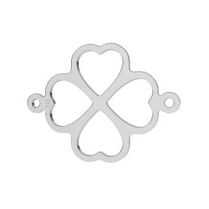 Silver clover connector - BL-0017 16,2x21,5 mm
