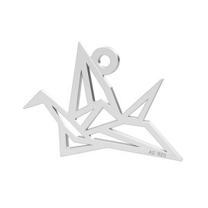 Origami bird pendant, silver 925, LK-0364 - 0,50