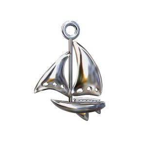 Boat pendant, sterling silver 925, ODL-00006 11,5x16 mm