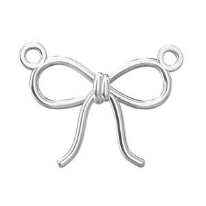 Bow charm connector, sterling silver 925, ODL-00007 11x14,8 mm