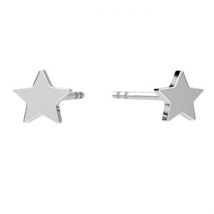 Star earrings, sterling silver 925, KLSG KSZ-27 4,5x11,5 mm