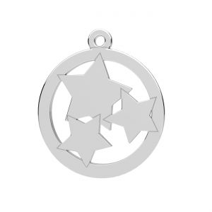 Star pendant, sterling silver 925, LK-0416 - 05 15x17 mm