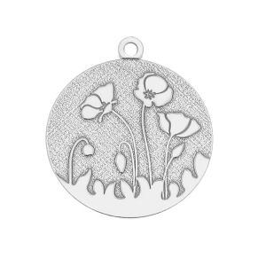 Poppies pendant, sterling silver 925, LK-0439 17x19,5 mm