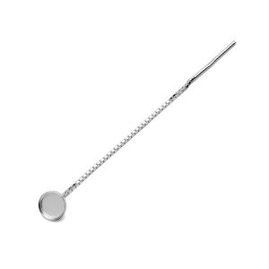 Round chain earrings, resin base, sterling silver 925, KLA FMG-R - 1,30 6 mm