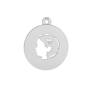 Girl pendant, sterling silver, LK-0551 - 0,50 14x16 mm