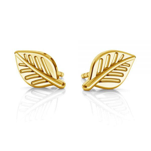 Small Leaf Earrings Gold | John Mroczek