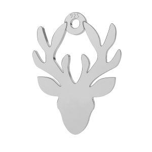 Deer, reindeer pendant, sterling silver 925, LK-0600 - 0,50 11,3x15 mm