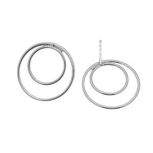 Double circle earring studs (1,0 / 1,6 cm) - KLS-12