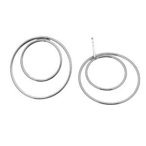 Double circle earring studs (1,3 / 2,0 cm) - KLS-13
