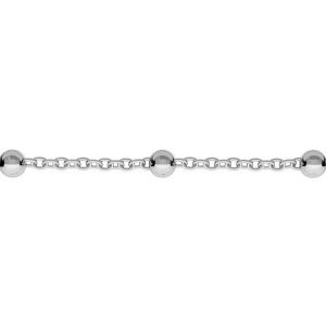 Anchor with ball 2mm sterling silver chain in meters - A 030 PL 2,0 1x2 mm