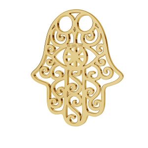 Fatima hamsa hand gold 14K pendant LKZ-00001 - 0,30 mm