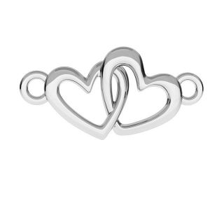 Heart pendant connector*sterling silver 925*ODL-00191