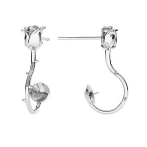 ODL-00192 (5818 MM 8), rose earrings pearls base, sterling silver