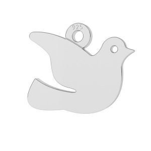Bird, pigeon pendant,streling silver 925, LK-0685 - 0,50 9,5x12,9 mm