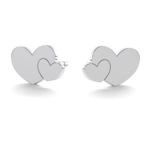 Heart post earring, KLS LK-0702 - 0,50 6,2x9,2 mm (L+R)