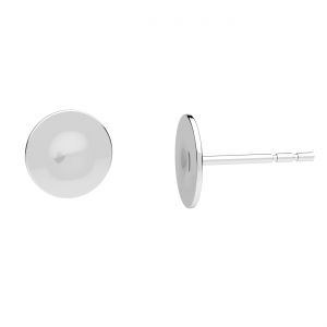 Flat 8mm sterling silver round studs - GWP 8 8x11,5 mm