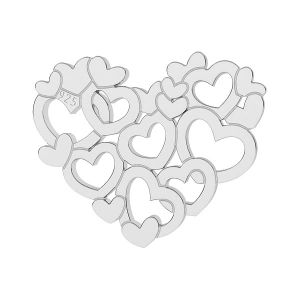 Heart pendant, LK-0705 - 0,50 10,2x12,3 mm