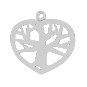 Tree of life, heart pendant, sterling silver 925, LK-0753 - 0,50 17X18,1 mm