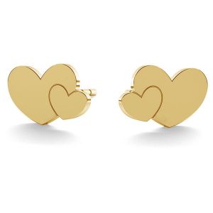 Double heart earrings gold 14K LKZ-00702 KLS - 0,30 mm