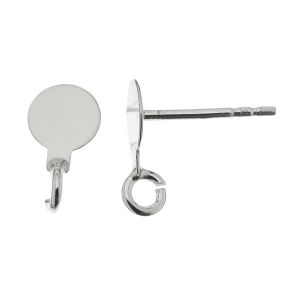 Flat 6mm sterling silver round studs - GWP 16