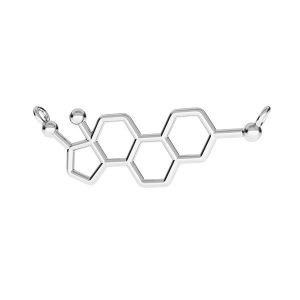 Estrogen chemical formula pendant, silver 925, ODL-00281