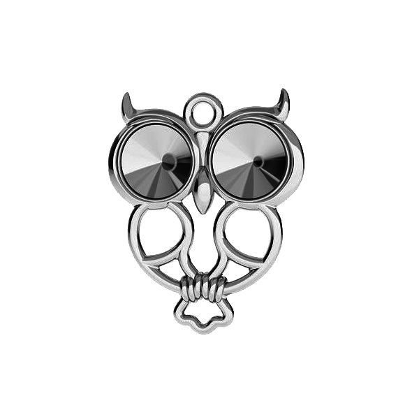 Owl pendant for Rivoli 6mm, sterling silver 925, ODL-00314 (1122 SS 29)