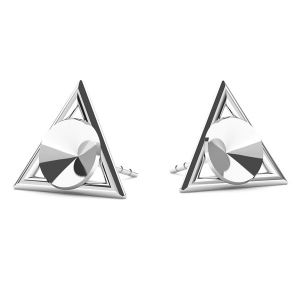 Triangle earrings base for Swarovski Rivoli 6mm, sterling silver 925, ODL-00315 KLS (1122 SS 29)