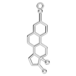 Estrogen chemical formula pendant, silver 925, ODL-00329