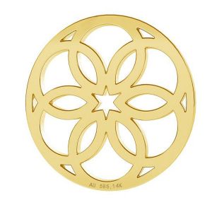 Gold rosette pendant, AU 585 14K, LKZ-00742 - 0,30