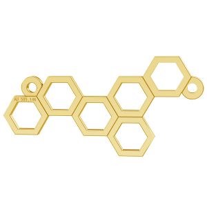 Honeycomb gold pendant connector, AU 585 14K, LKZ-00348 - 0,30