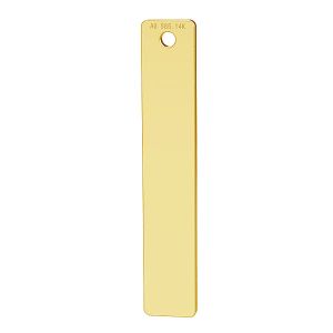 Rectangle gold pendant, 14K, LKZ-00512 - 0,30