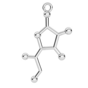 Vitamin C chemical formula pendant, silver 925, ODL-00335