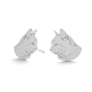 Cat earrings, sterling silver 925, LK-0900 KLS - 0,50