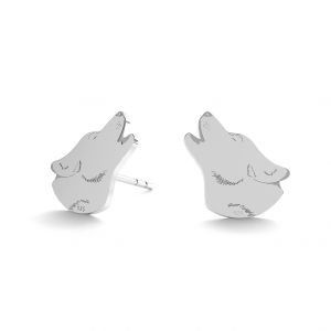 Wolf earrings, sterling silver 925, LK-0905 KLS - 0,50
