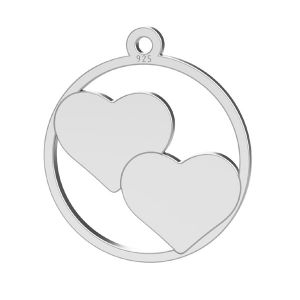 Heart pendant, sterling silver 925, LK-1367 - 0,50