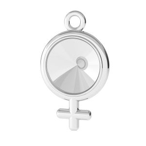 Woman symbol pendant Swarovski base, sterling silver, ODL-00365 (1122 SS 39)