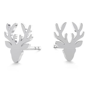 Deer earrings, sterling silver 925, LK-0615 KLS - 0,50