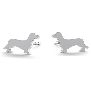 Dog earrings, sterling silver 925, LK-0615 KLS - 0,50