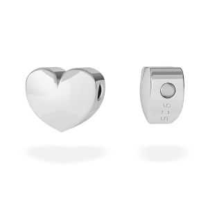 Heart pendant bead, sterling silver 925, ODL-00420