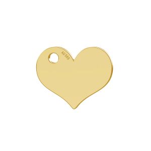 Heart tag pendant gold 14K, LKZ-00573 - 0,30