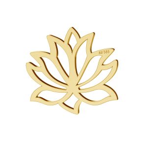 Lotos flower pendant gold 14K, LKZ-00771 - 0,30