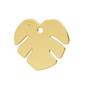 Monstera leaf, pendant gold 14K, LKZ-00809 - 0,30