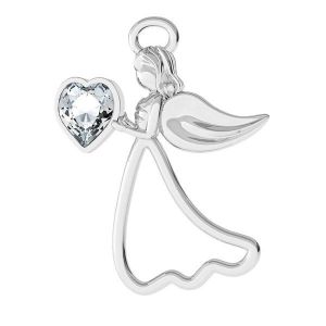 Angel pendant with swarovski Heart, silver 925, ODL-00351 ver.2
