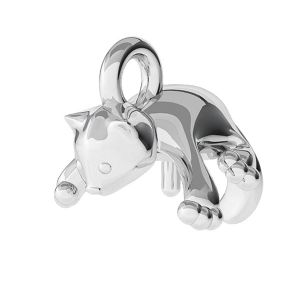 Cat pendant, pearl 8 mm base, sterling silver, ODL-00452 (5818 MM 8)