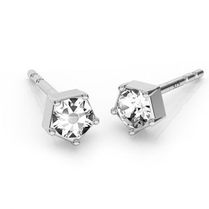 Earrings with 3 mm Swarovski Crystals, sterling silver, ODL-00466 KLS ver.2