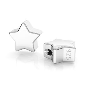 Star bead pendant, sterling silver, ODL-00478